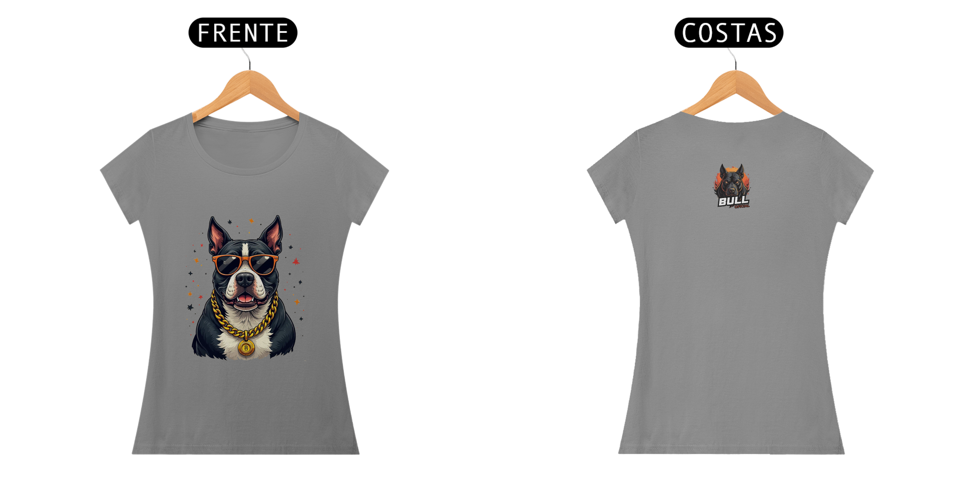 Nome do produto: Camiseta Pitbull Style – O Brabo de Óculos - FEMININA