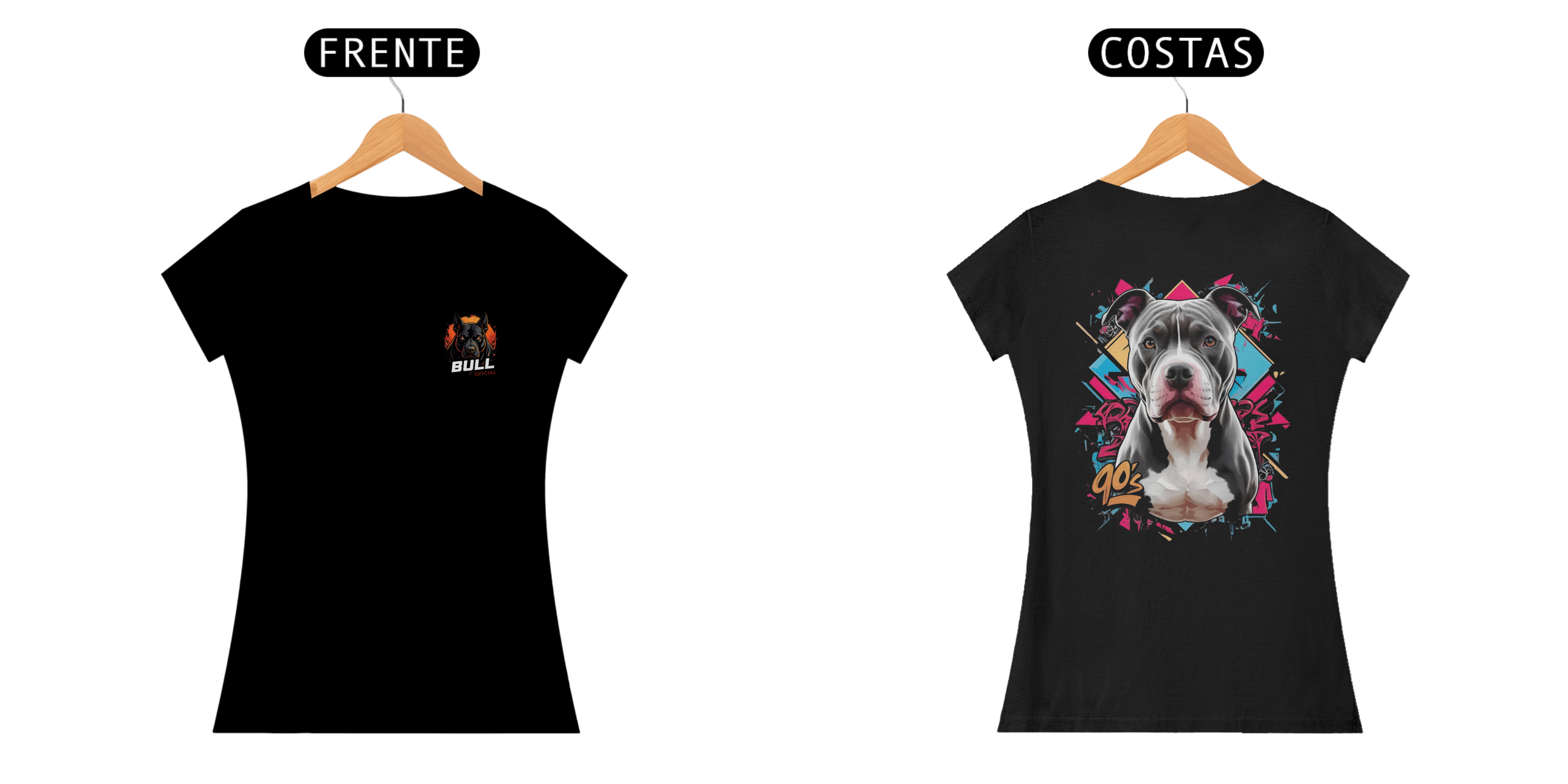 Nome do produto: Camiseta Pitbull Anos 90 - FEMININA - Estampa Costas