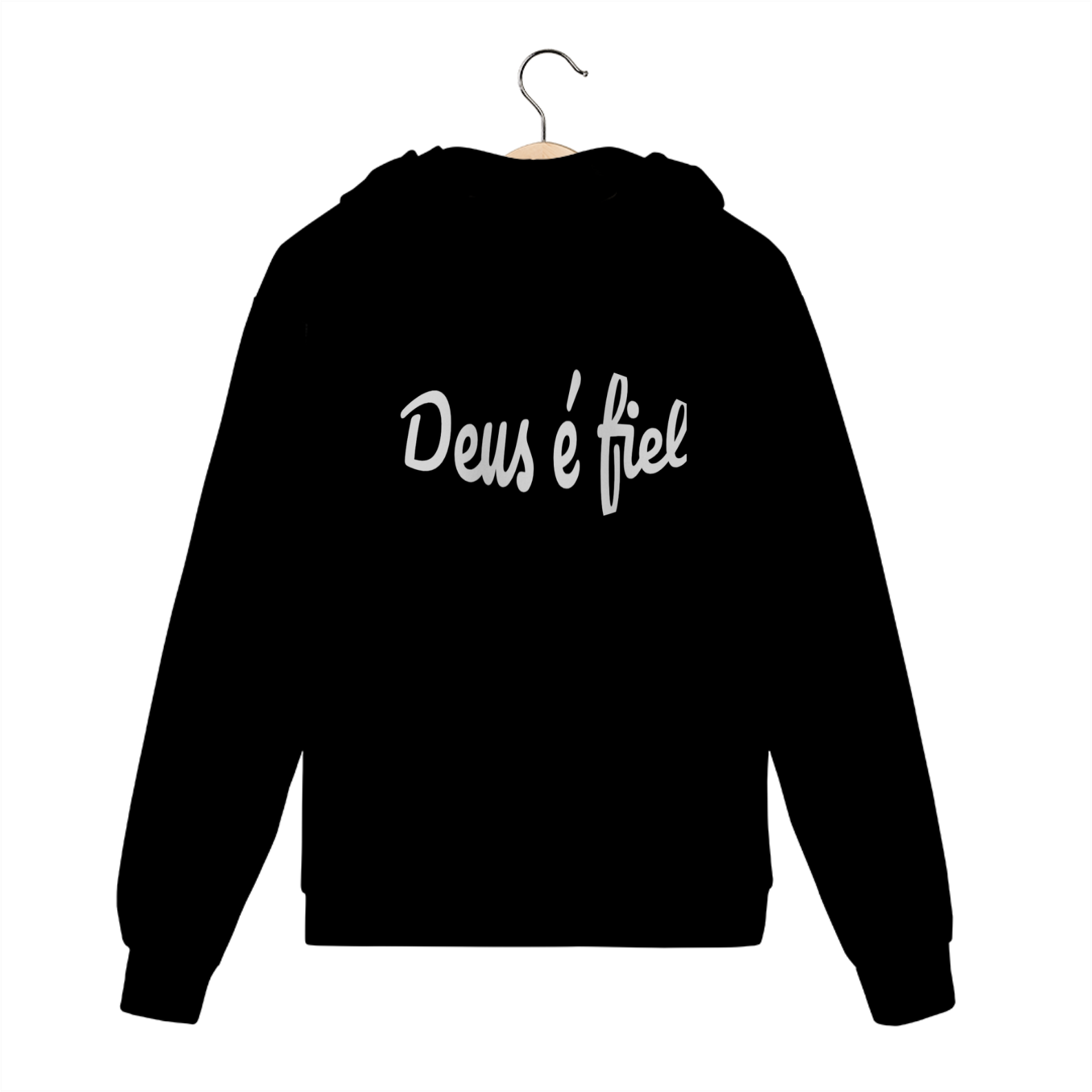 Nome do produto: Moletom fechado deus é fiel