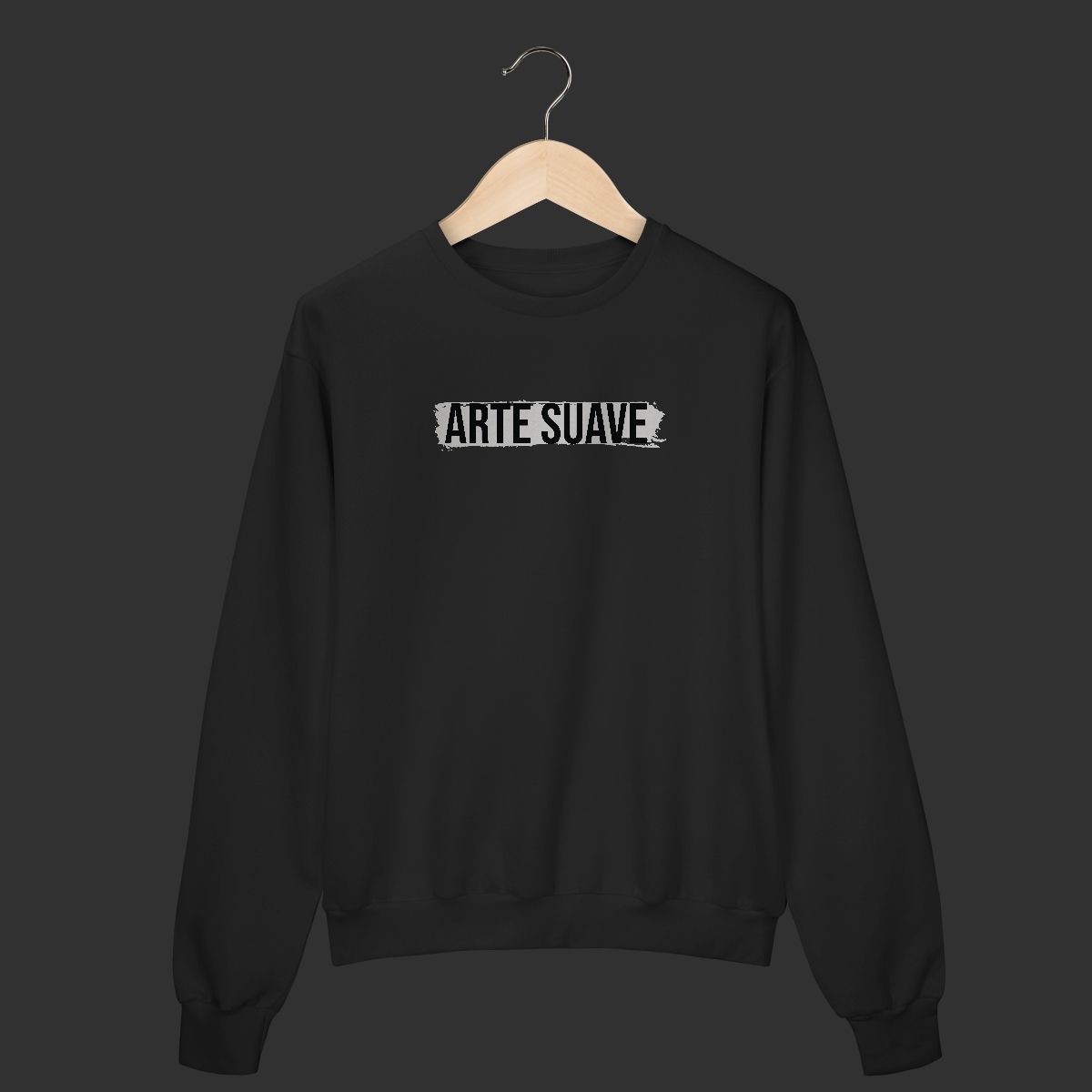 Moletom Fechado - Arte suave faixa branca