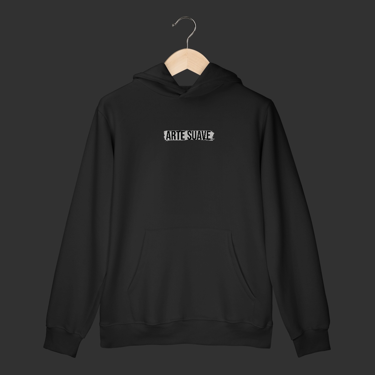 Moletom Canguru - Arte suave faixa branca