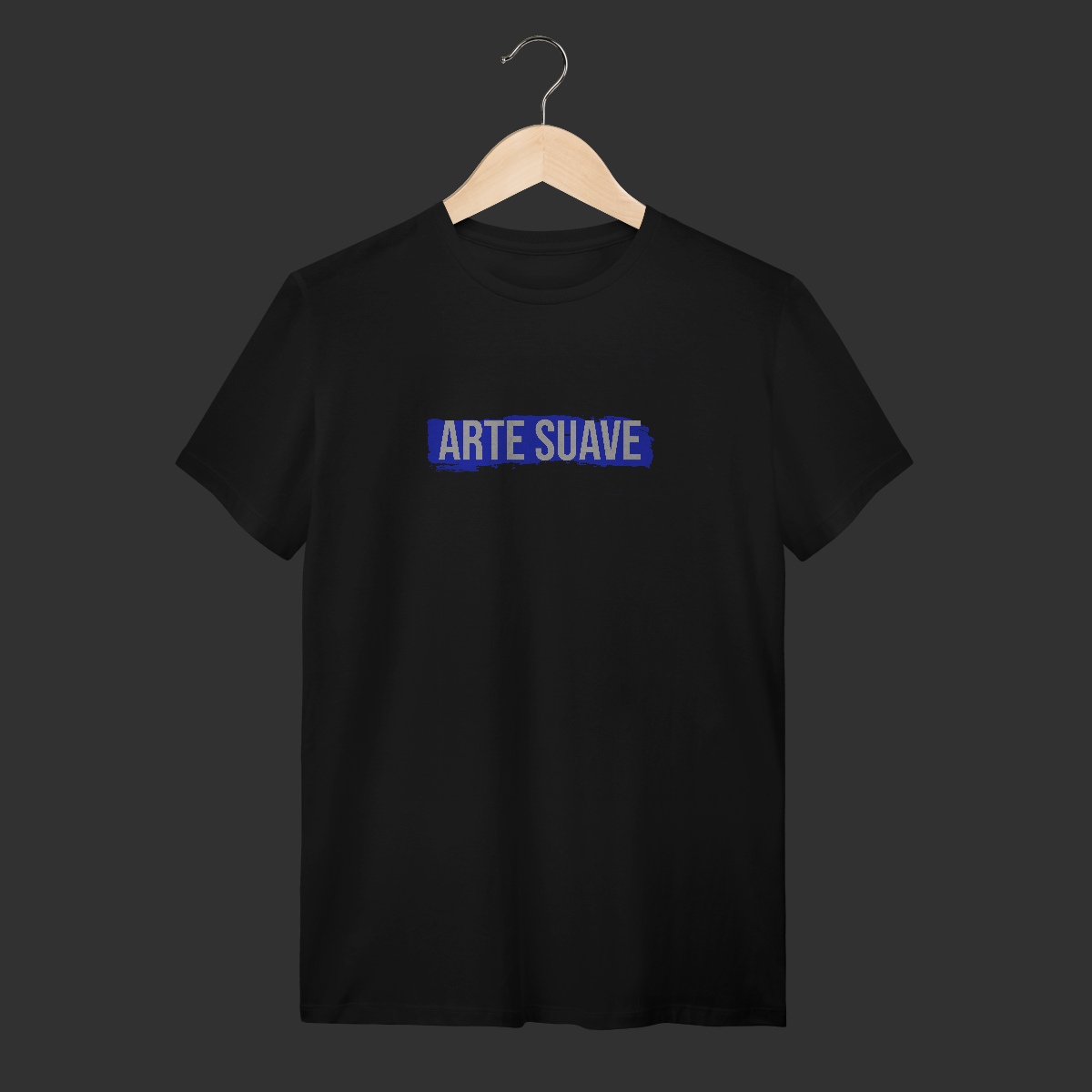 Camiseta T-Shirt - Arte suave faixa azul