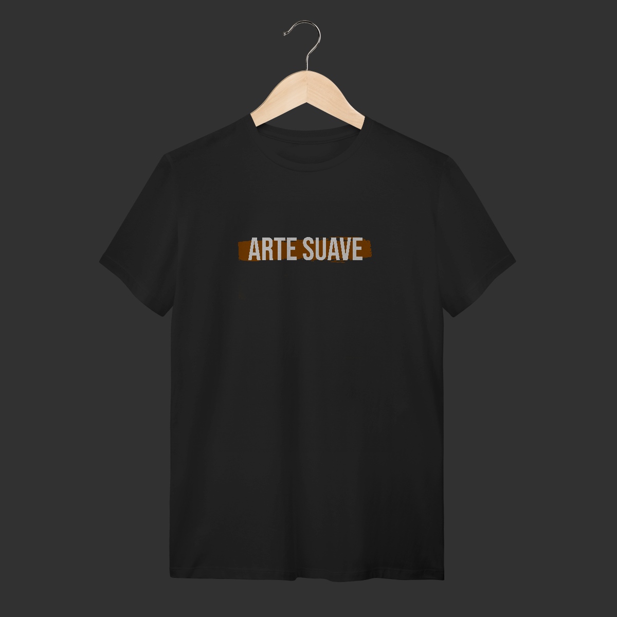 Camiseta T-Shirt - Arte suave faixa marrom