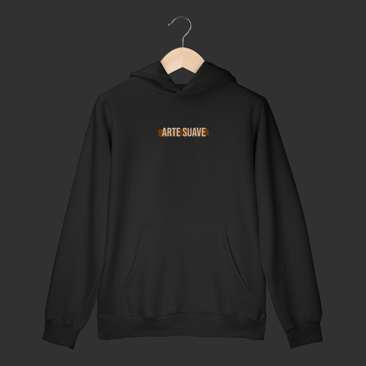 Moletom Canguru - Arte suave faixa marrom