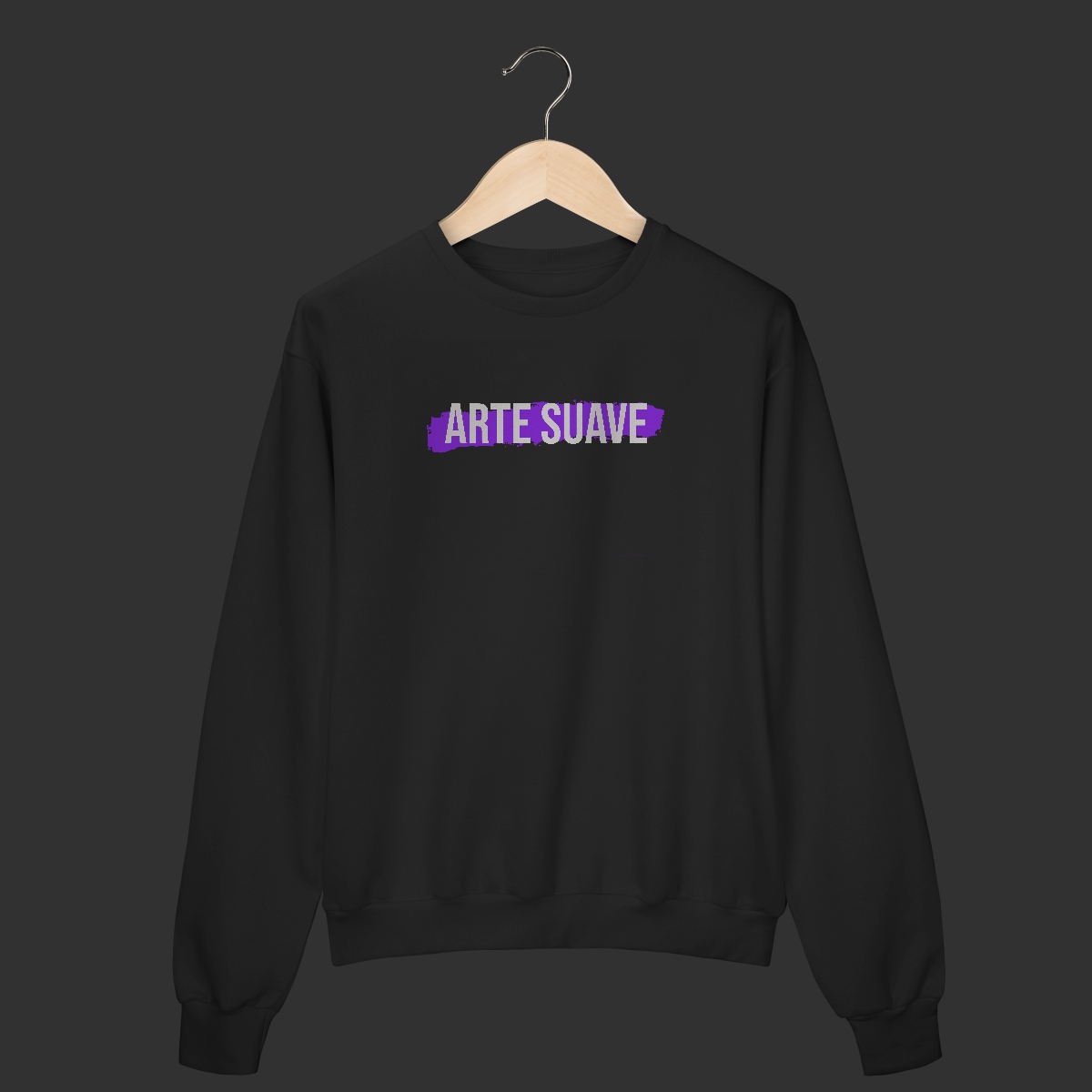 Moletom Fechado - Arte suave faixa roxa