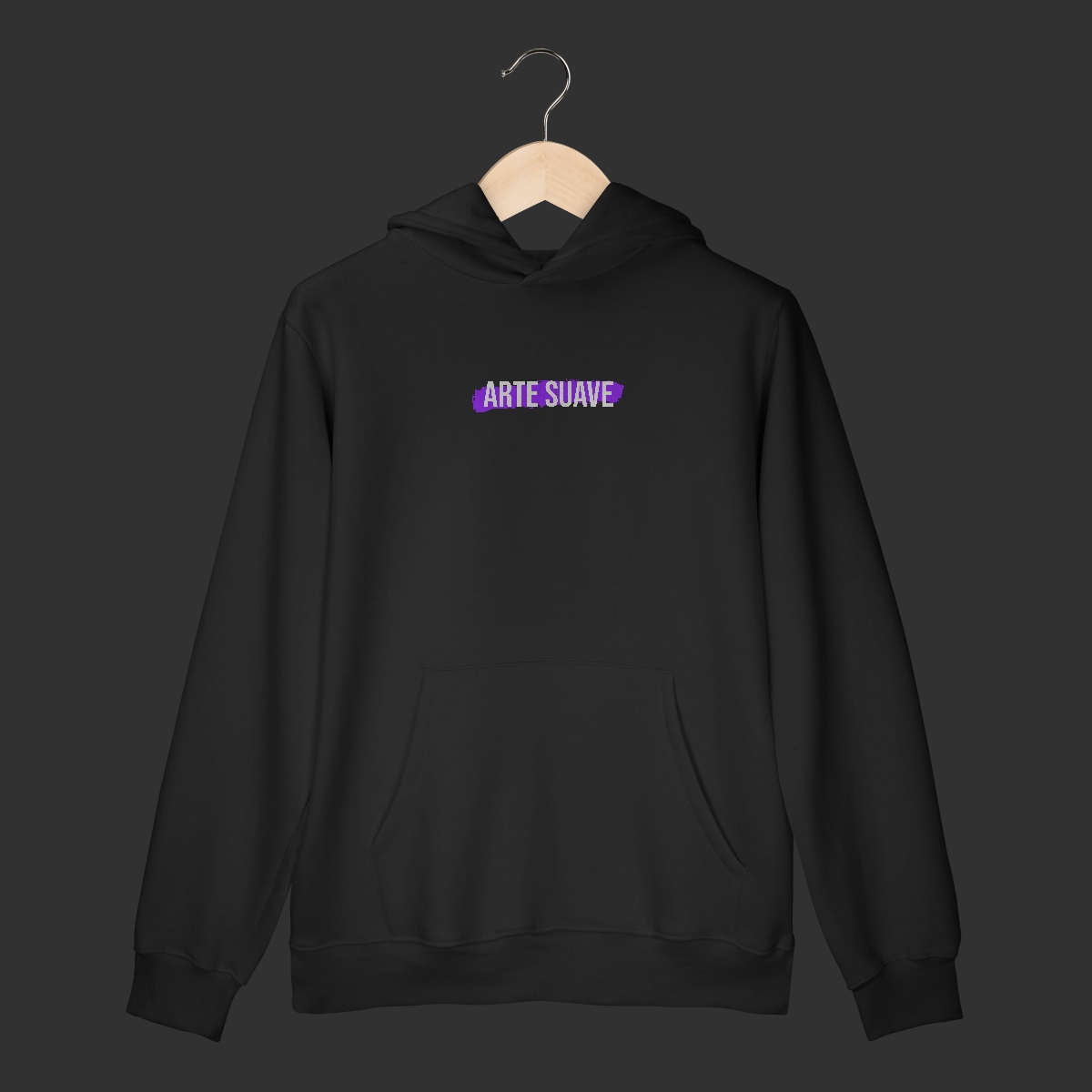 Moletom Canguru - Arte suave faixa roxa