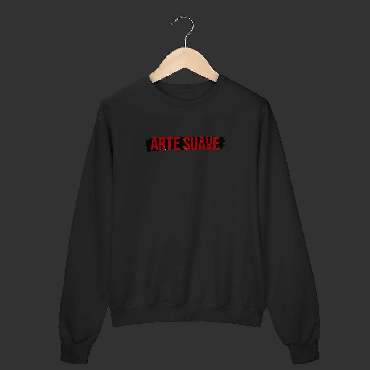 Moletom Fechado - Arte suave faixa preta