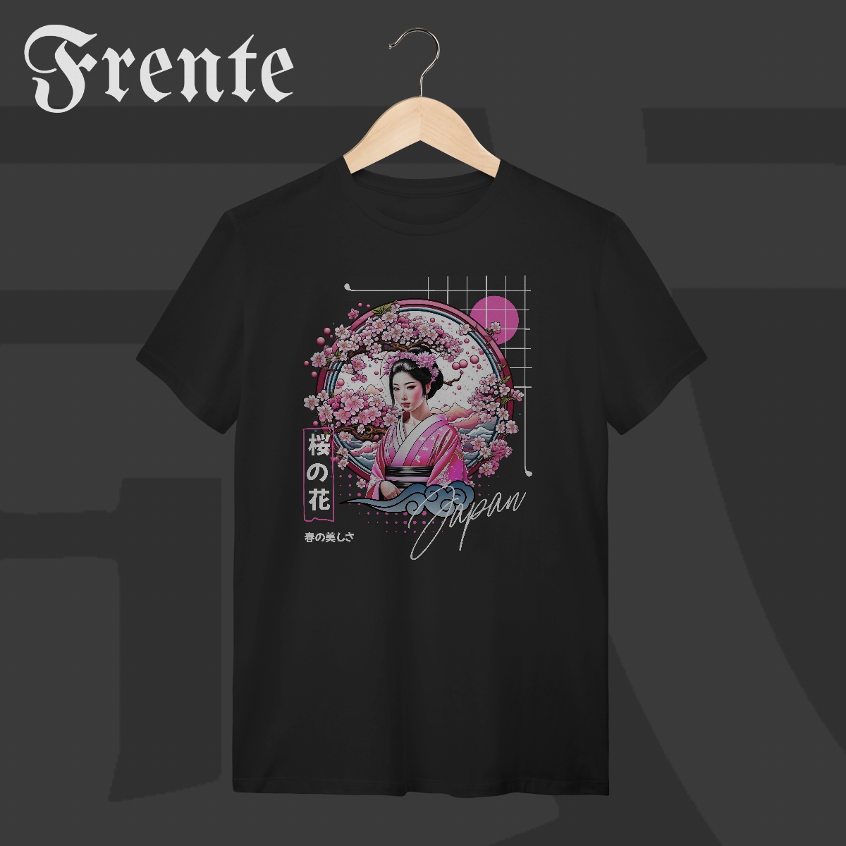 Camiseta T-Shirt - Geisha no Sakura | Arte no peito