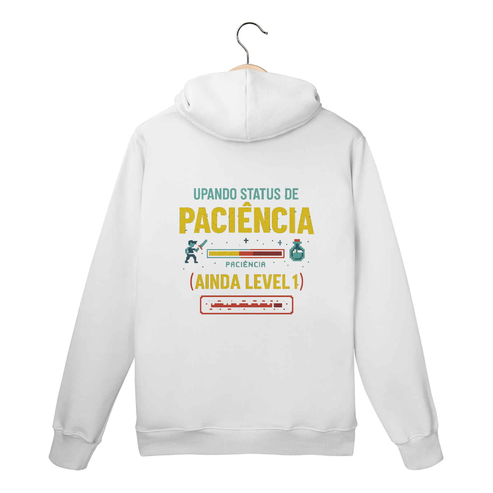Nome do produto: Upando status de paciência (ainda level 1) - Moletom Quality