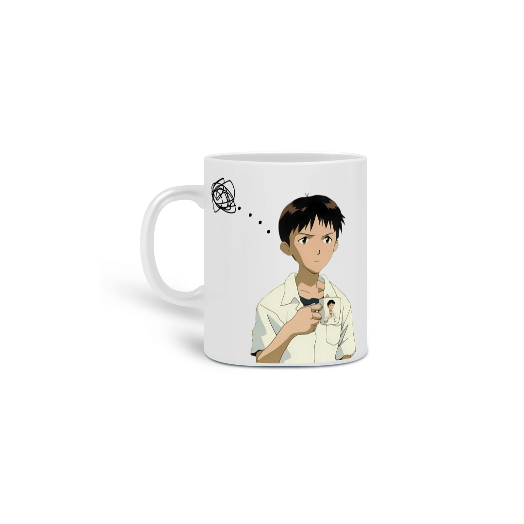 Caneca do Shinji Ikari (com frase) | Evangelion