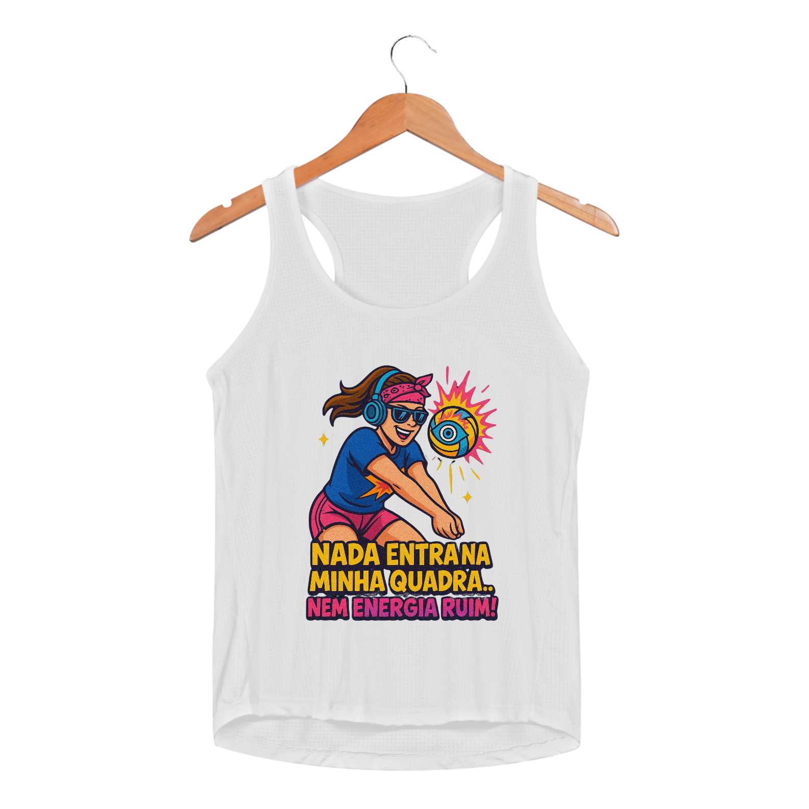 Nome do produto: Regata Feminina Nada Entra Na Minha Quadra