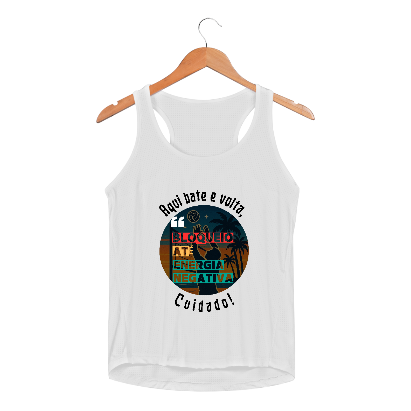 Nome do produto: Regata Feminina Aqui Bate E Volta