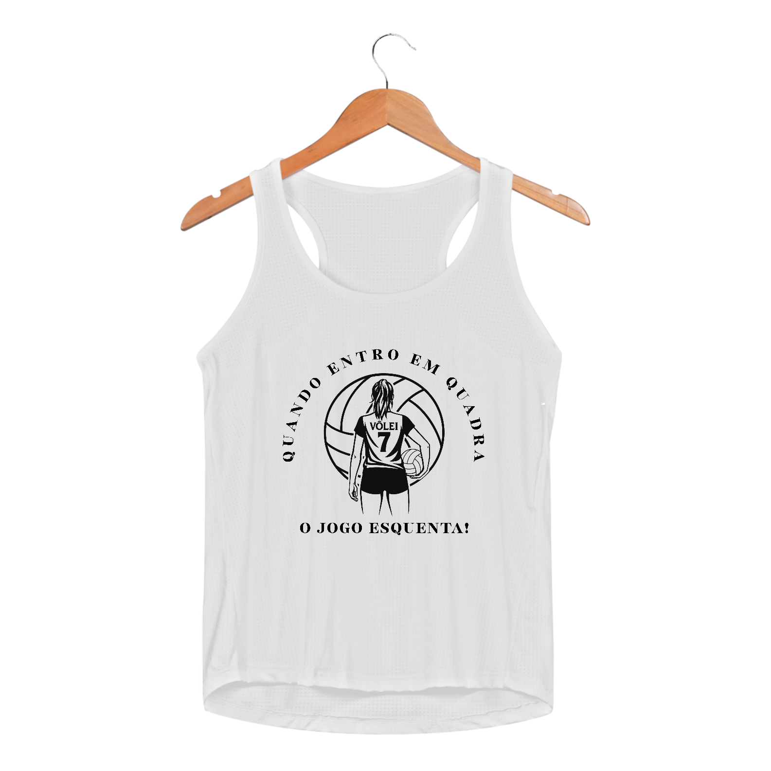 Nome do produto: Regata Feminina Quando Entro Em Quadra