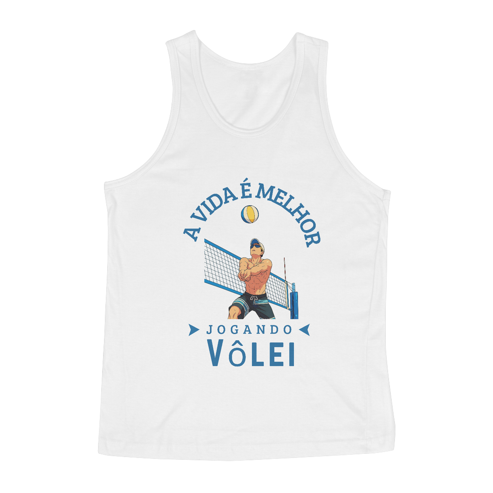 Nome do produto: Regata A Vida é Melhor Jogando Vôlei