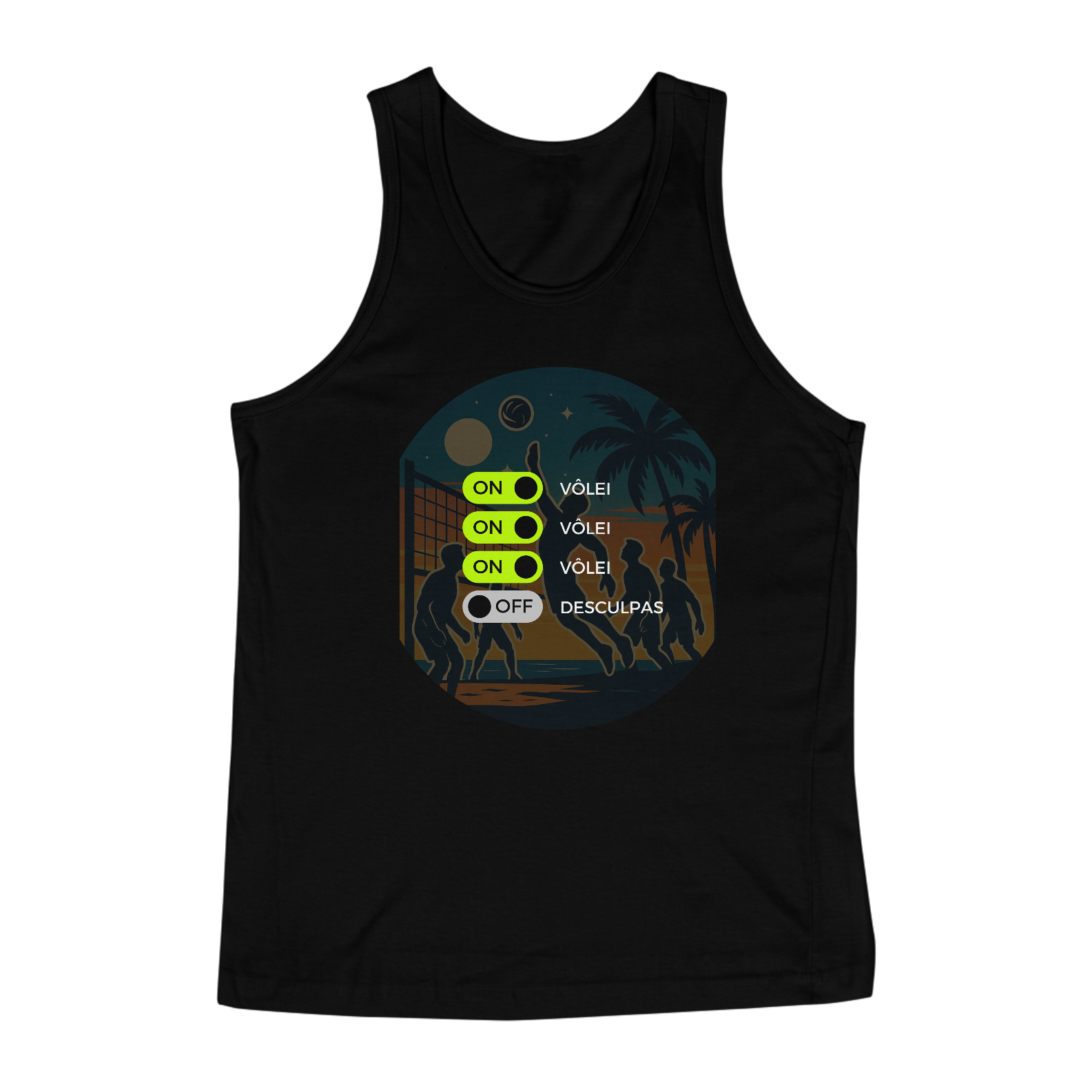 Nome do produto: Regata Vôlei On Desculpas Off