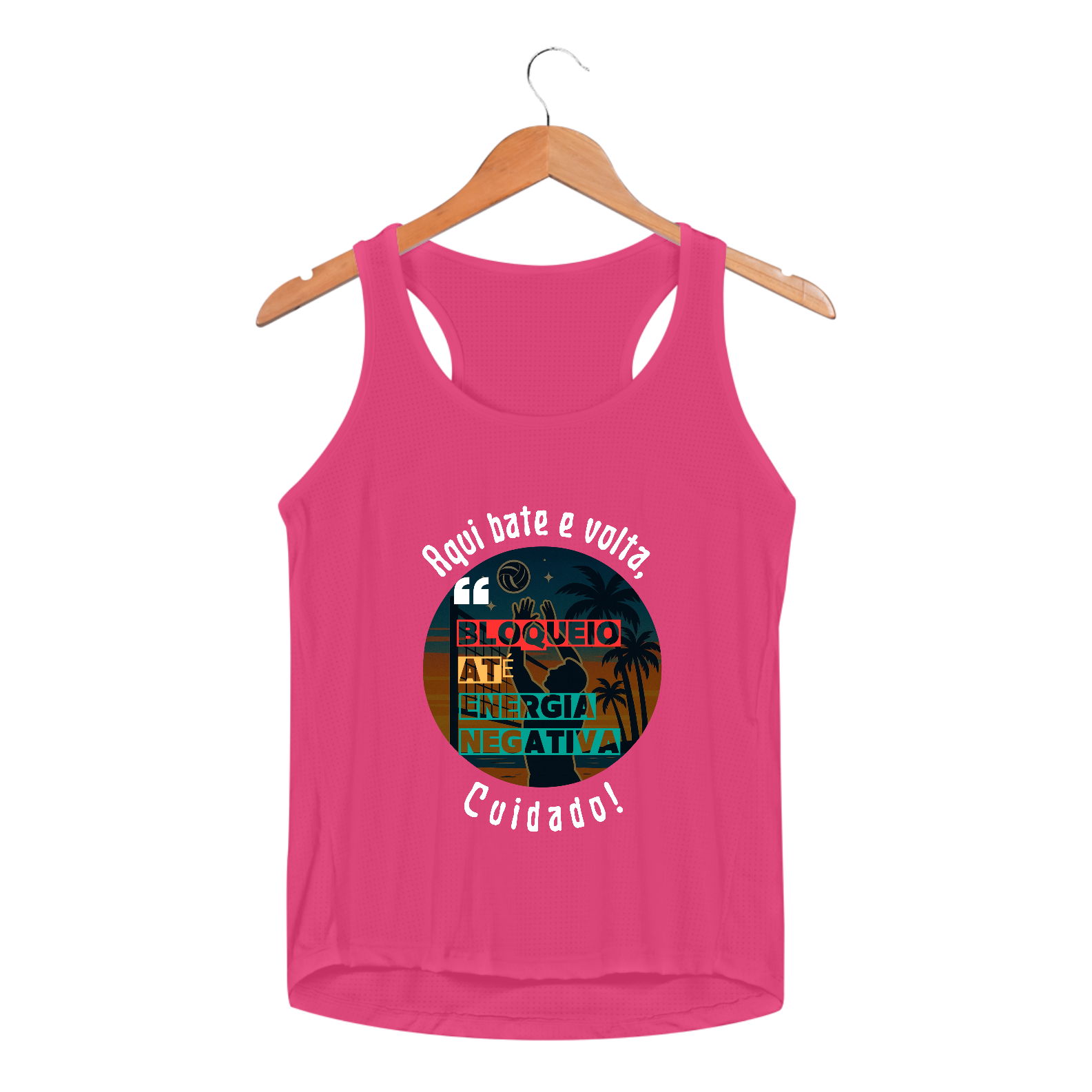 Nome do produto: Regata Feminina Aqui Bate E Volta