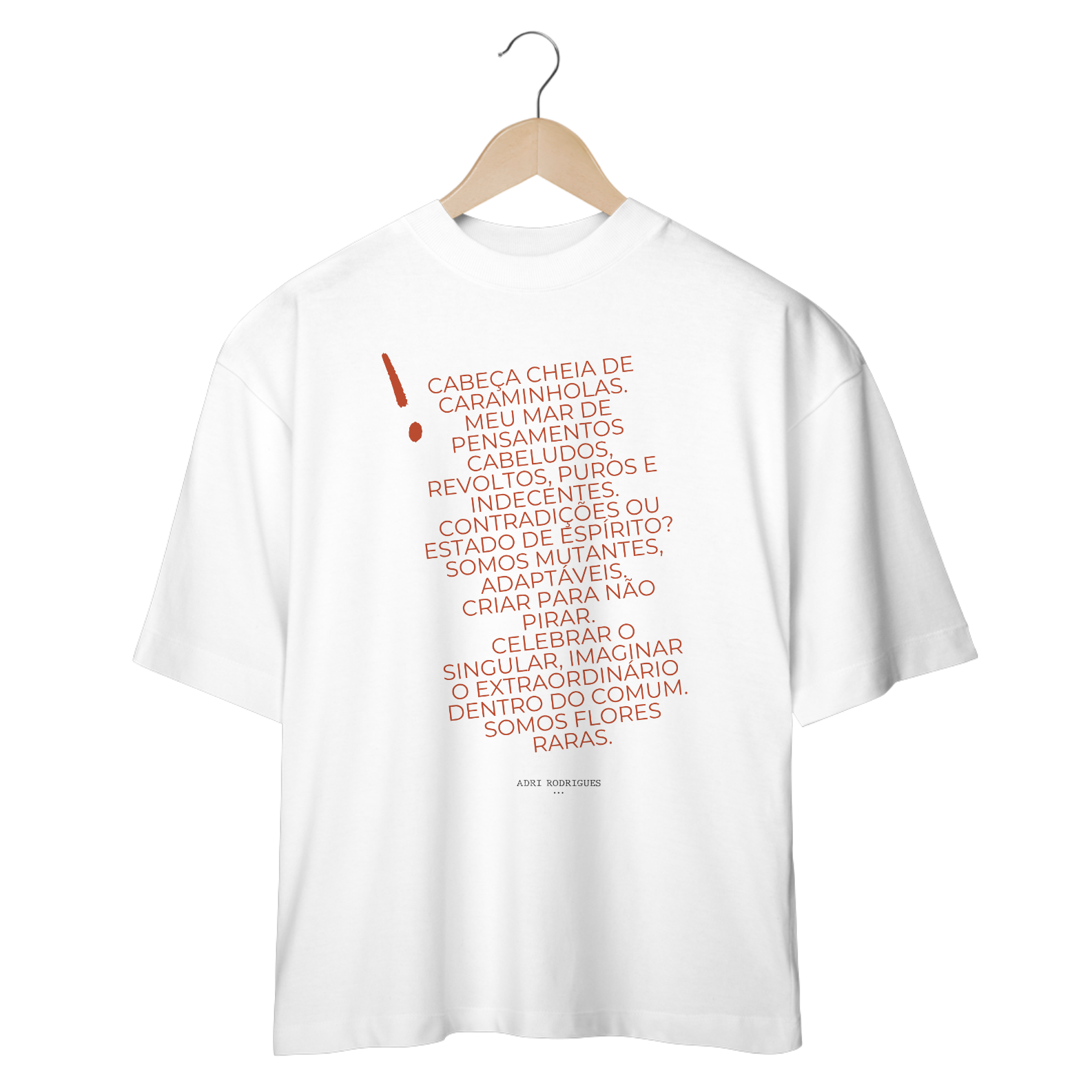 Camiseta Oversized Texto Cabeça 