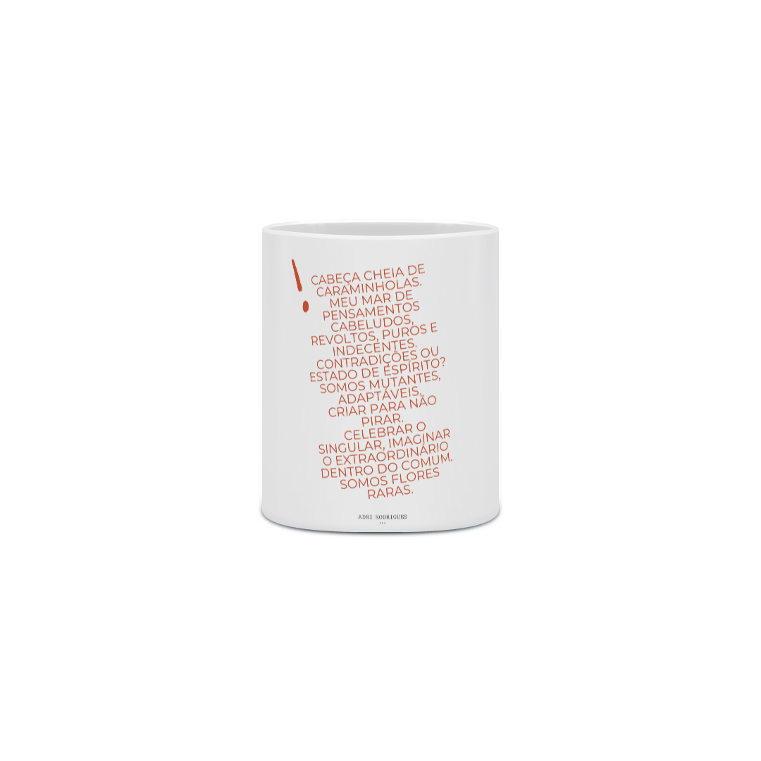 Caneca Cerâmica Texto Cabeça Caraminholas