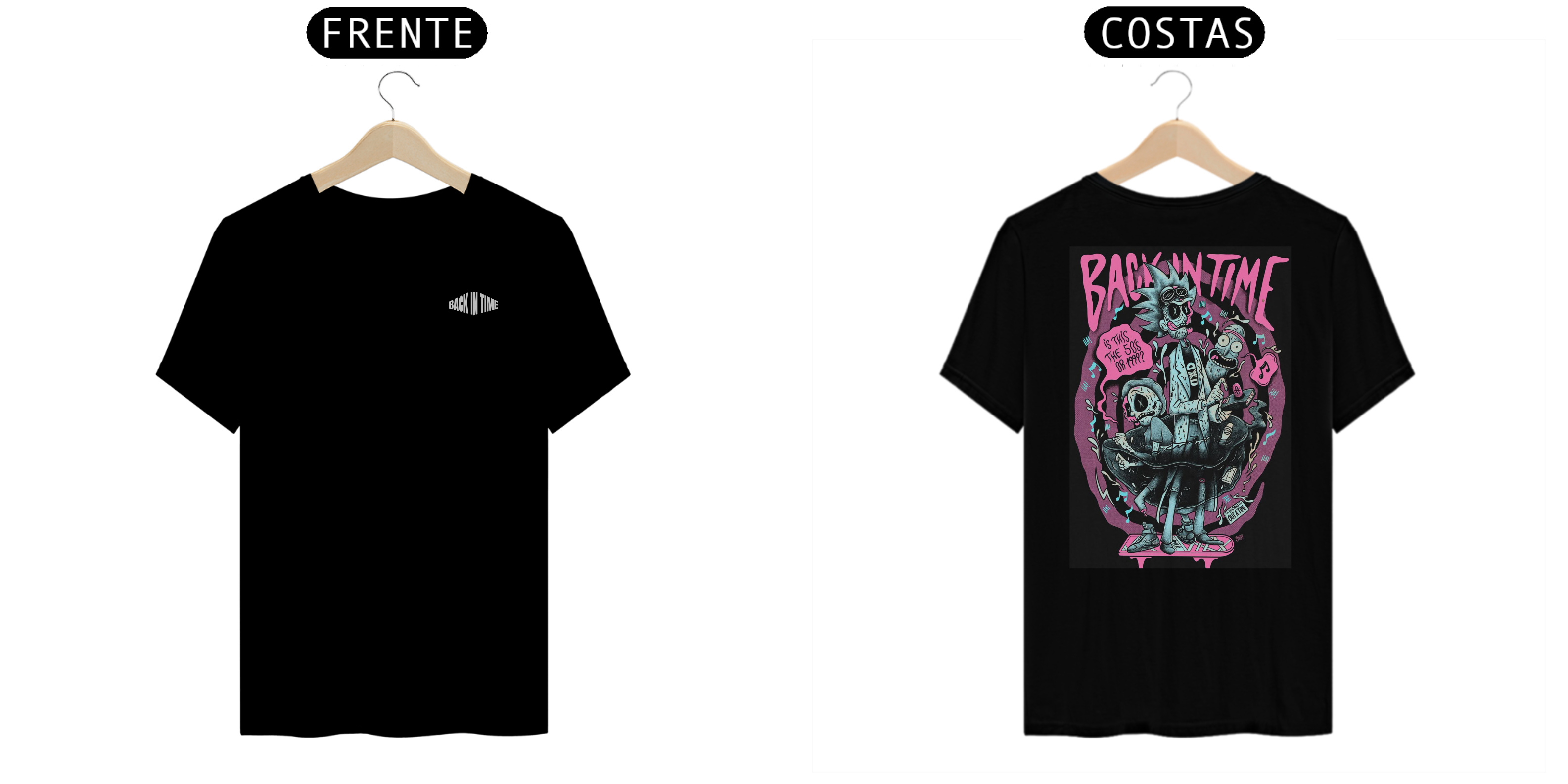 Nome do produto: CAMISETA PRETA, RICK AND MORTY