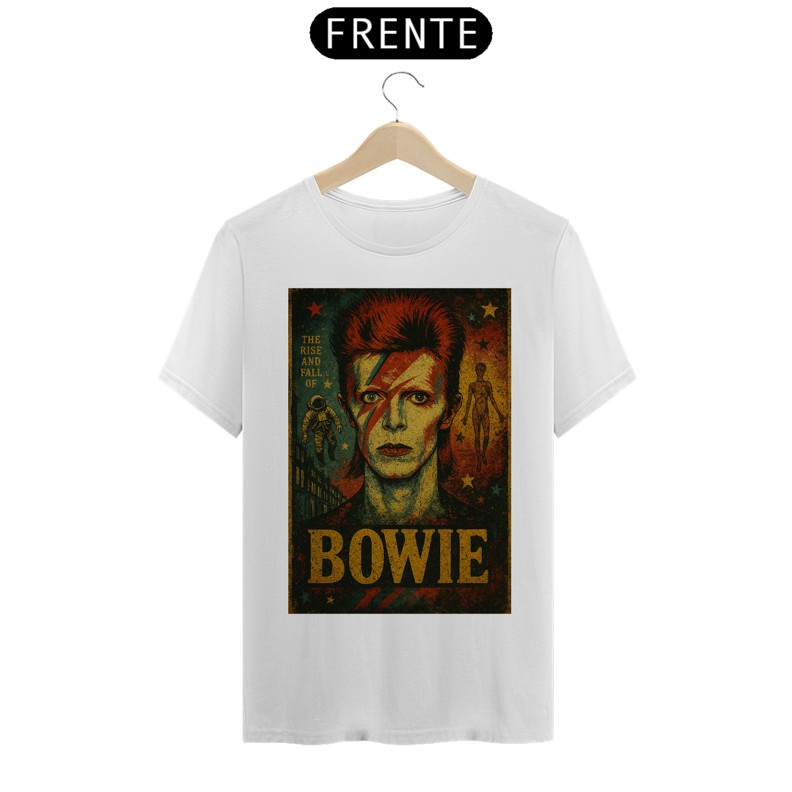 Nome do produto: Camiseta Lenda Bowie Ziggy