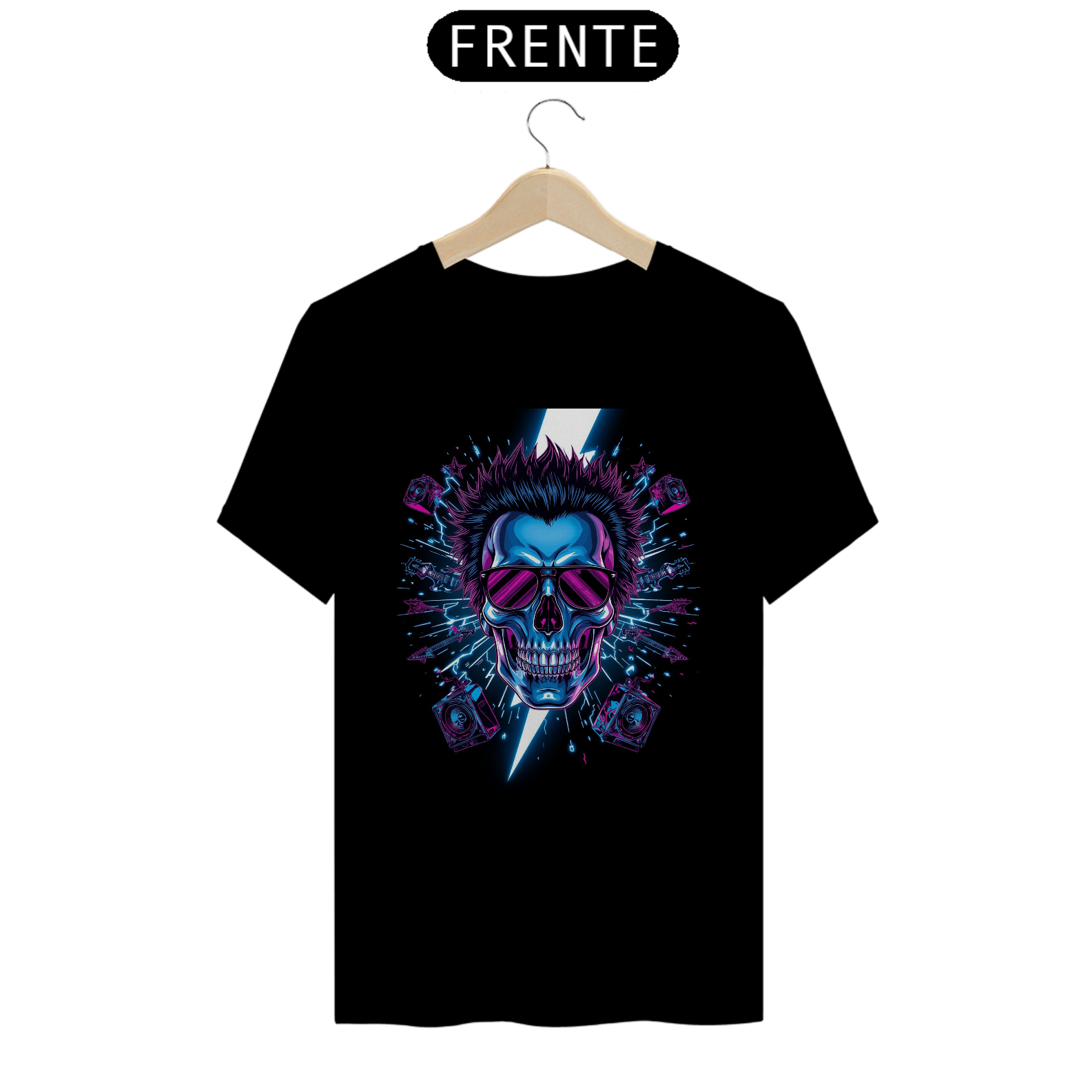 Nome do produto: Camiseta Bowie Raio Black Neon