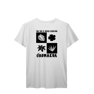 Camiseta Manga Curta Branco Plantas
