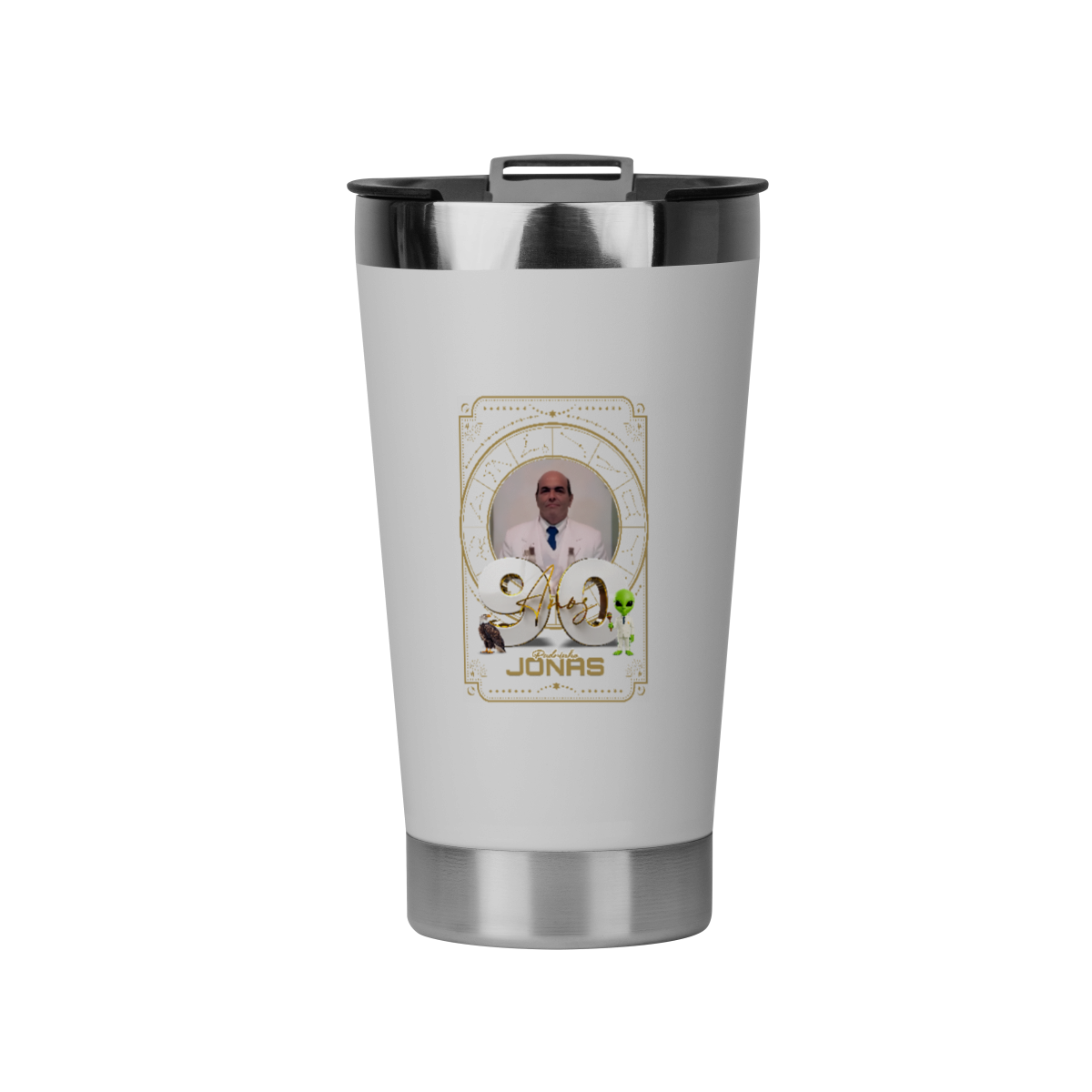 Nome do produto: Copo Térmico 90 Anos Padrinho Jonas