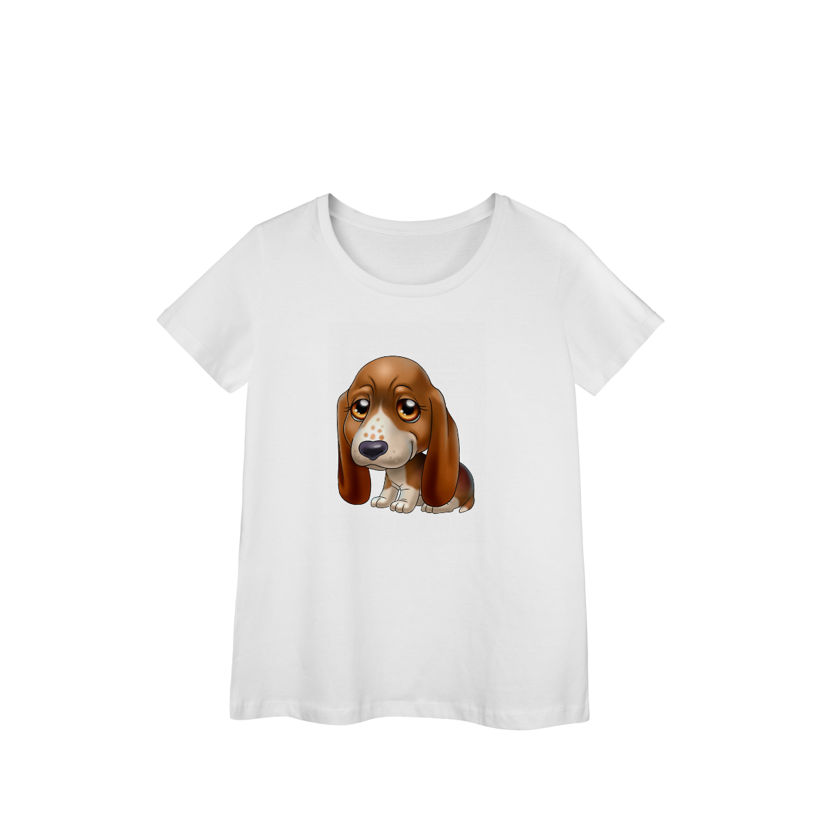 Camisa Baby Look Prime Caozinho Basset Hound