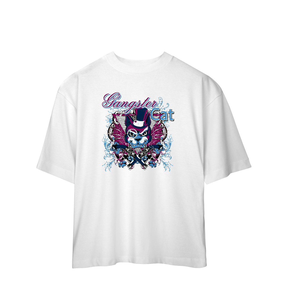 Camiseta Oversized Gangster Cat