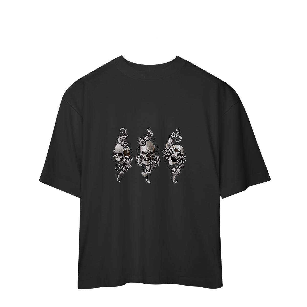 Camiseta Oversized Three Skulls