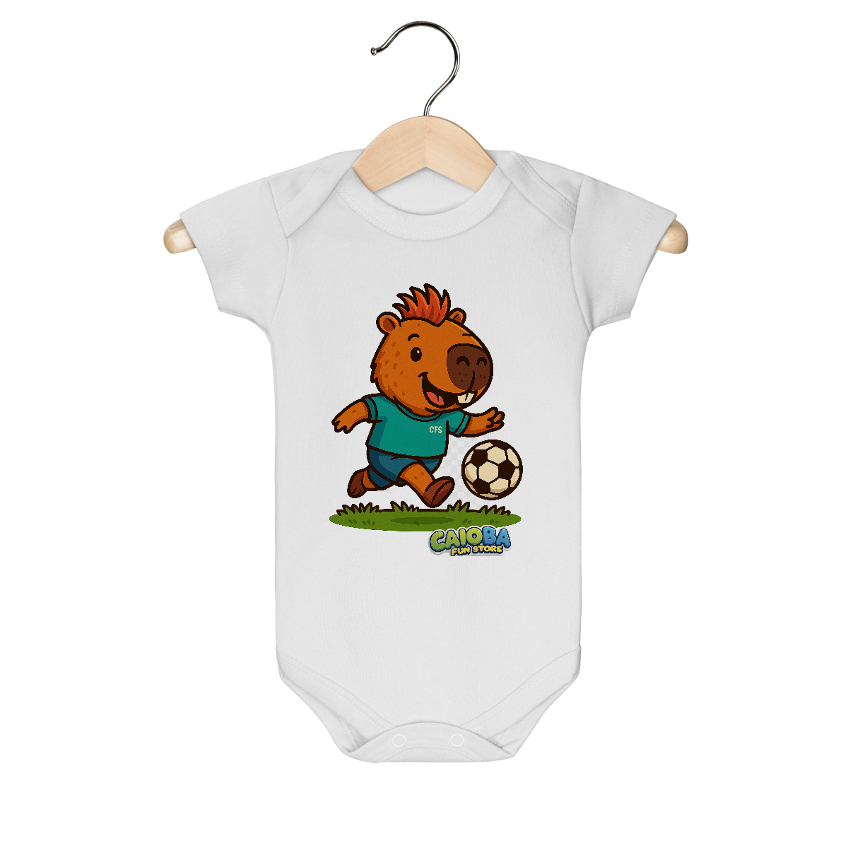 Body Infantil Capivara Jogando Futebol
