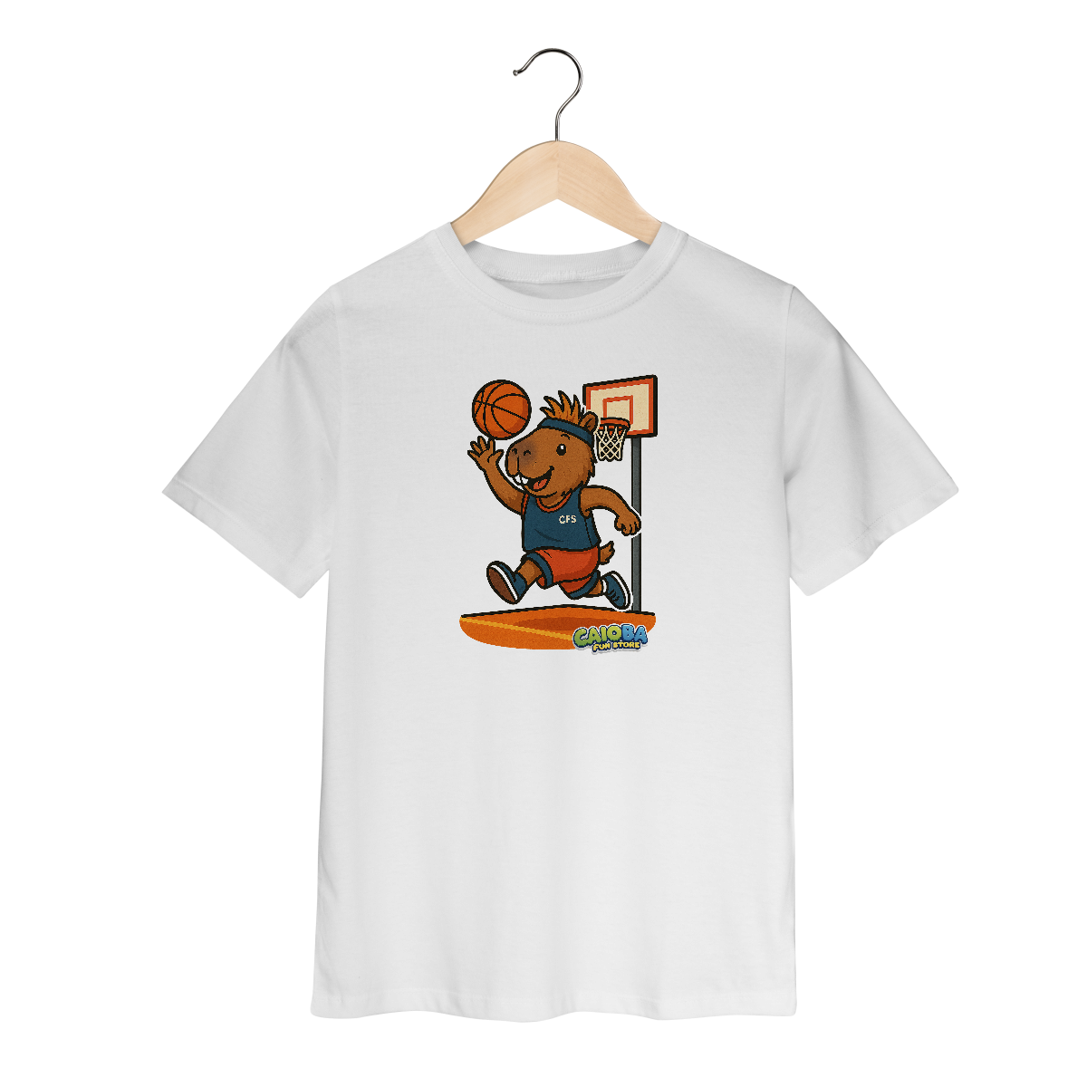 Camiseta Capivara Jogando Basquete - infantil
