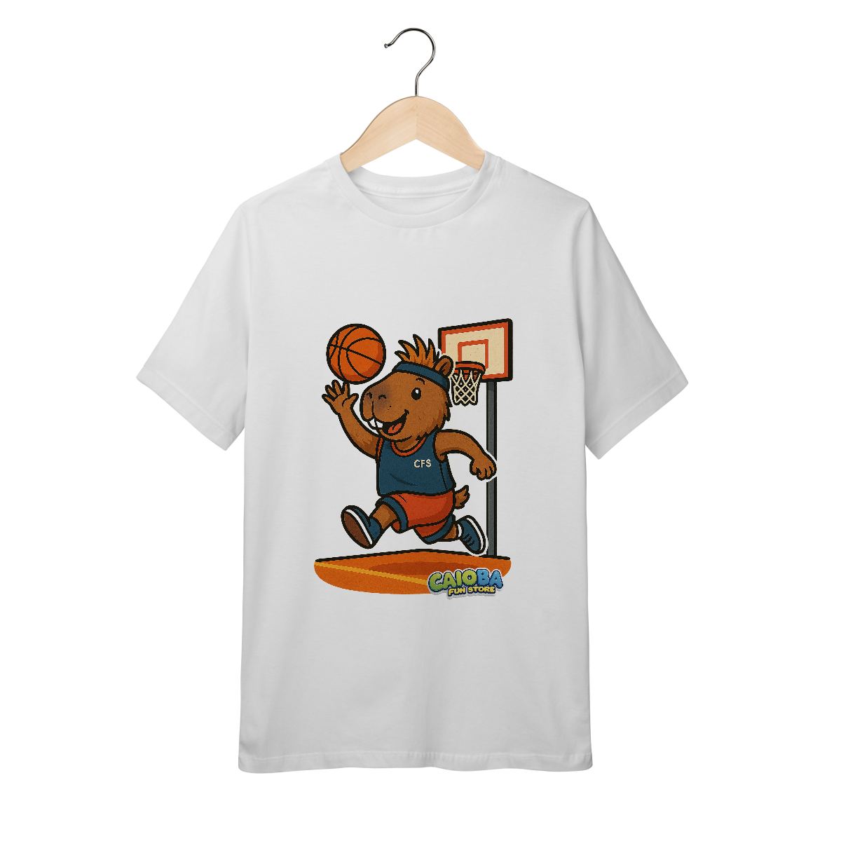 Camiseta Capivara Jogando Basquete - juvenil
