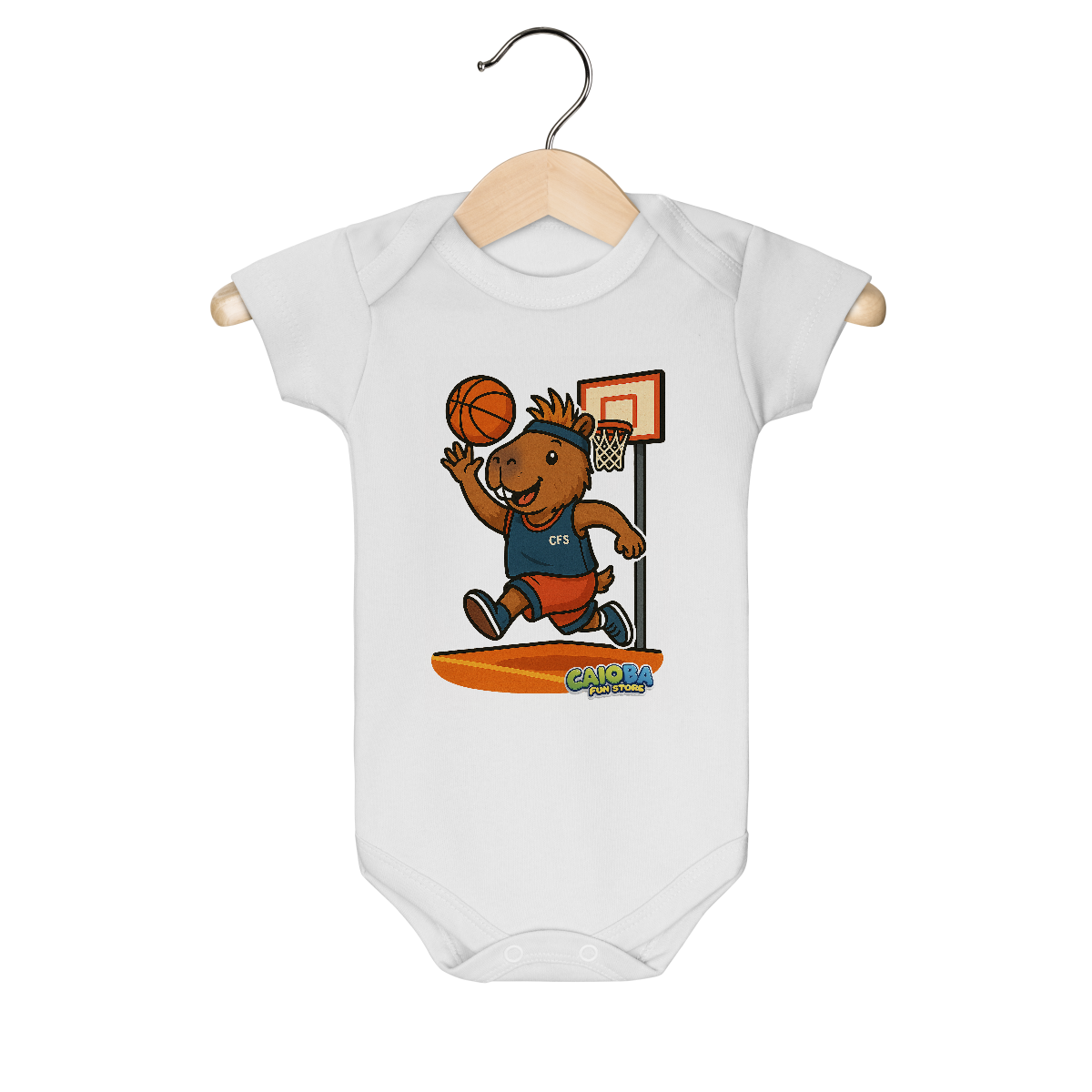 Body Infantil Capivara Jogando Basquete