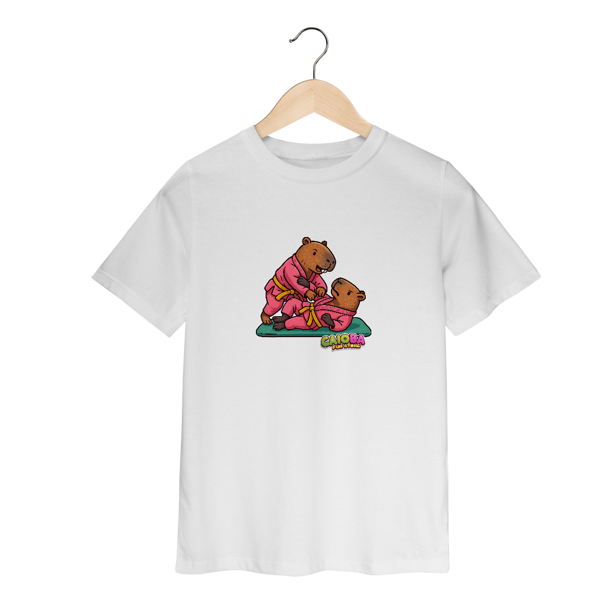 Camiseta Capivara Lutando Jiu-Jitsu menina - infantil