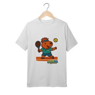 Camiseta Capivara Jogando Tênis - juvenil