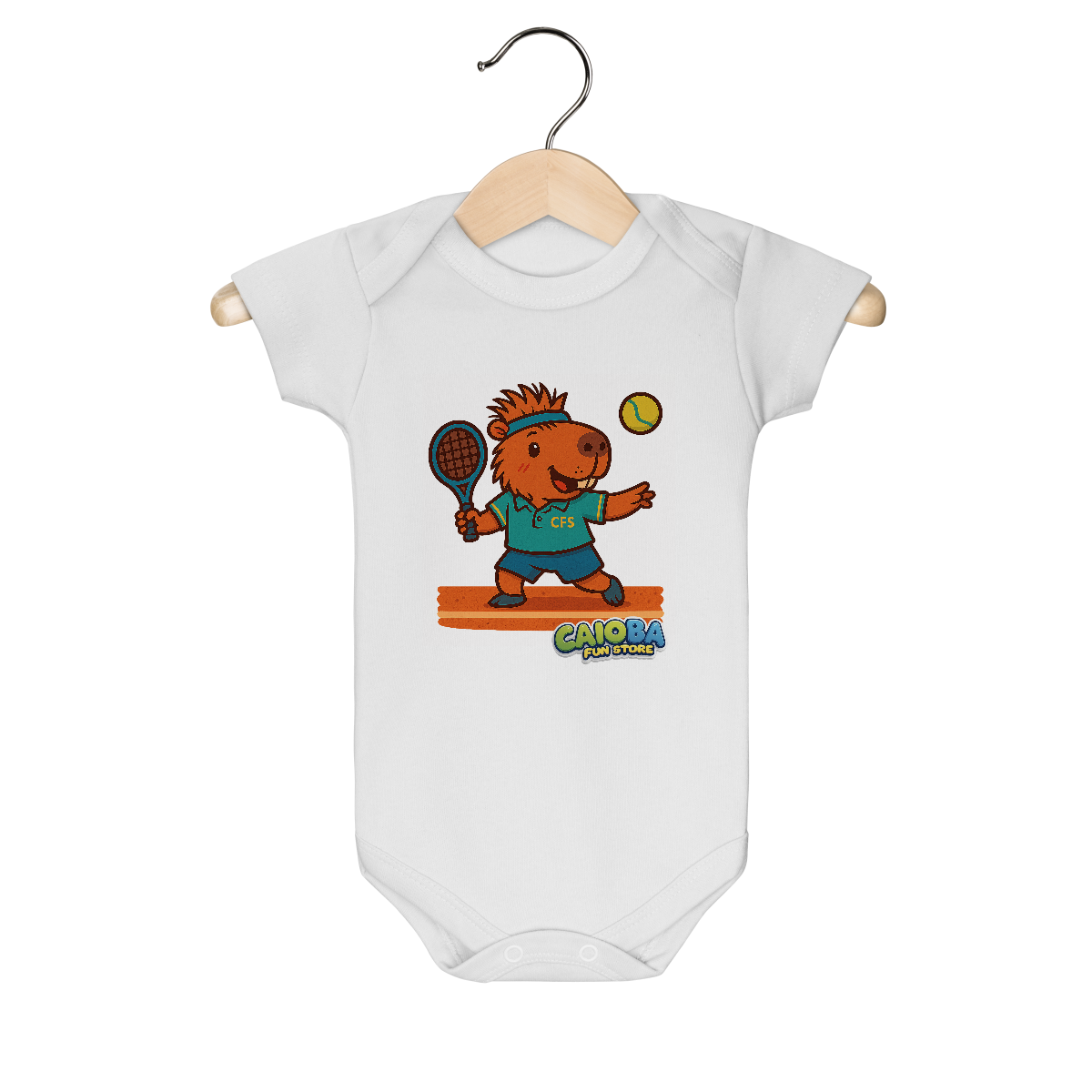 Body Infantil Capivara Jogando Tênis