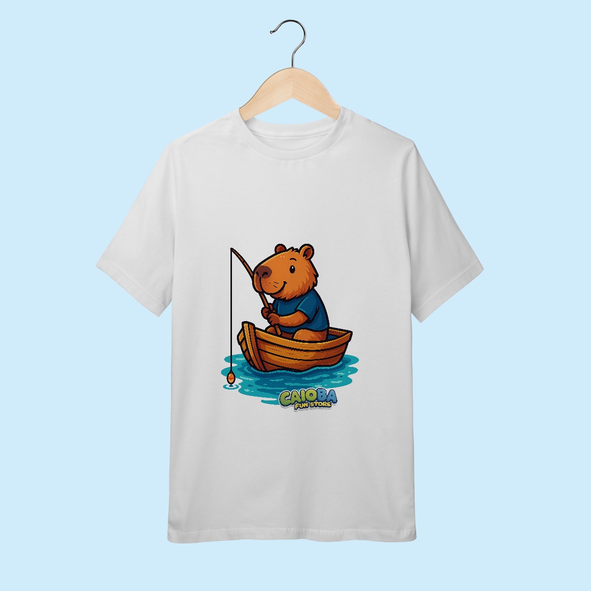 Camiseta Juvenil Capivara Pescando – 100% Algodão | Estampa Divertida e Exclusiva