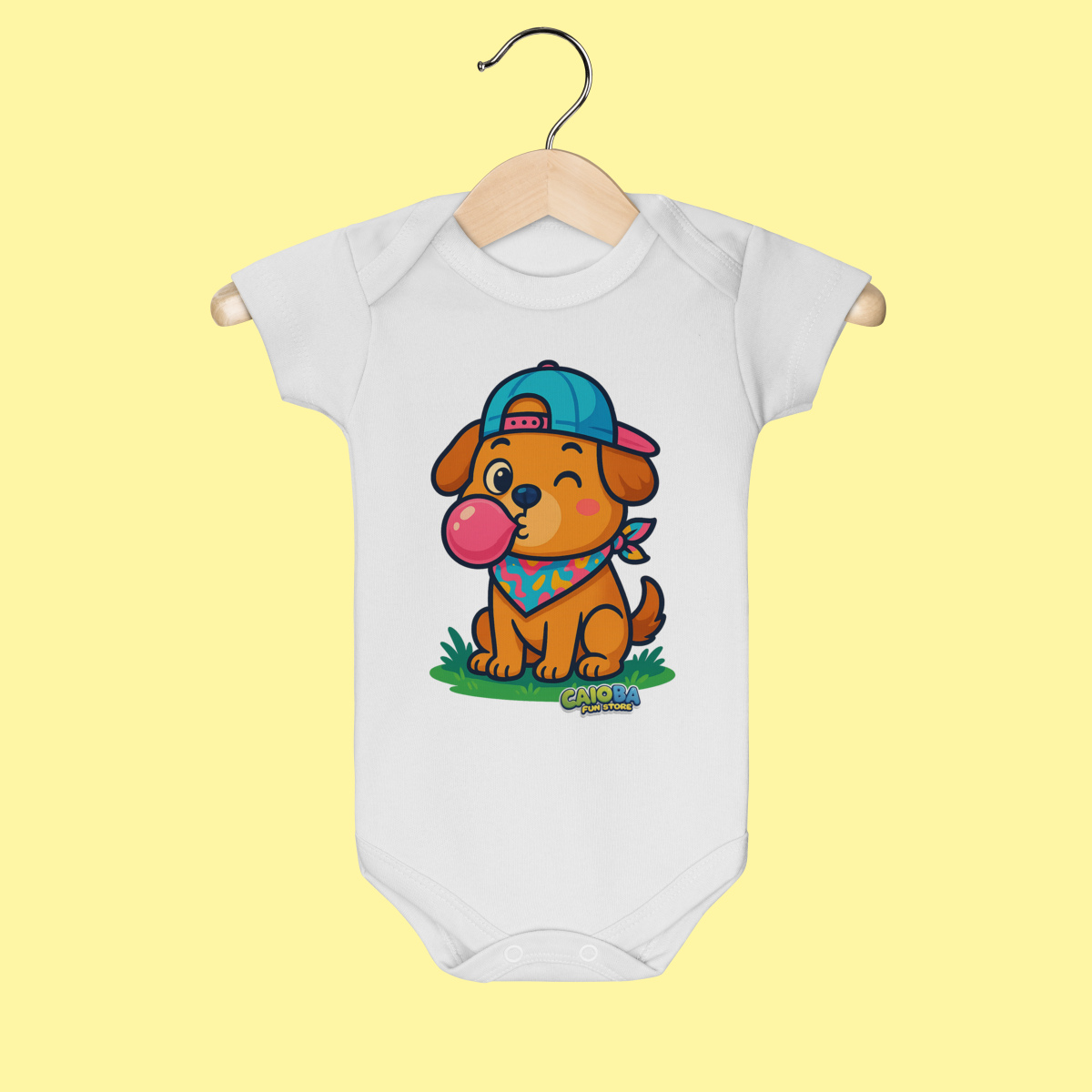 Body Infantil Cachorro com Bandana – 100% Algodão | Coleção Reino Animal do Caioba