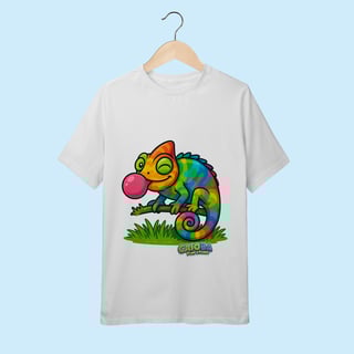 Camiseta Juvenil (10 a 14 anos) Camaleão – 100% Algodão | Coleção Reino Animal do Caioba