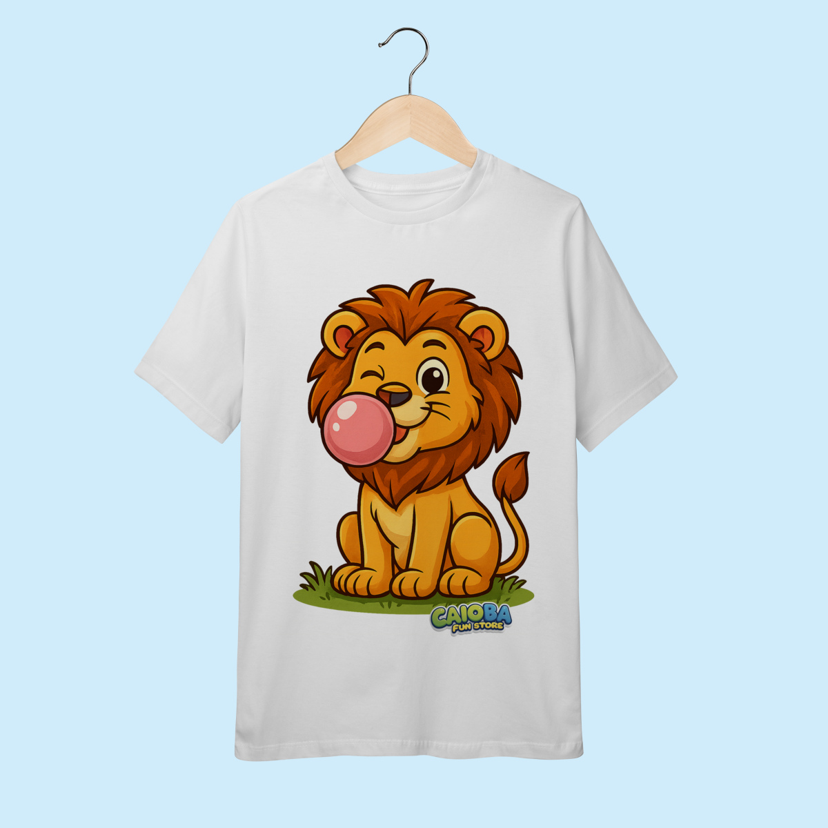 Camiseta Juvenil (10 a 14 anos) Leão – 100% Algodão | Coleção Reino Animal do Caioba