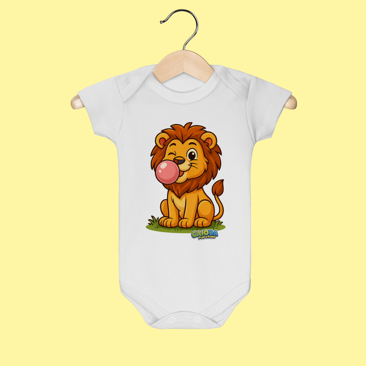 Body Infantil Leão – 100% Algodão | Coleção Reino Animal do Caioba