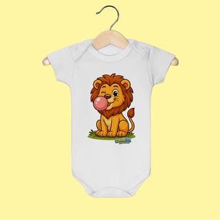 Body Infantil Leão – 100% Algodão | Coleção Reino Animal do Caioba