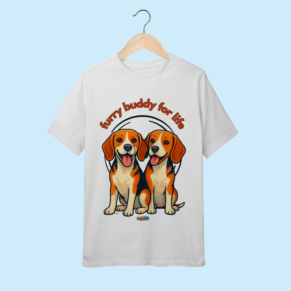 Camiseta Juvenil (10 a 14 anos) 2 Beagles – 100% Algodão | Coleção Amicão