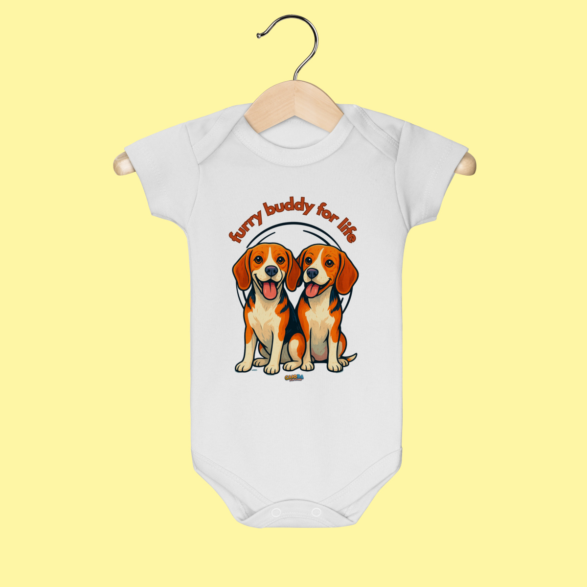 Body Infantil 2 Beagles – 100% Algodão | Coleção Amicão