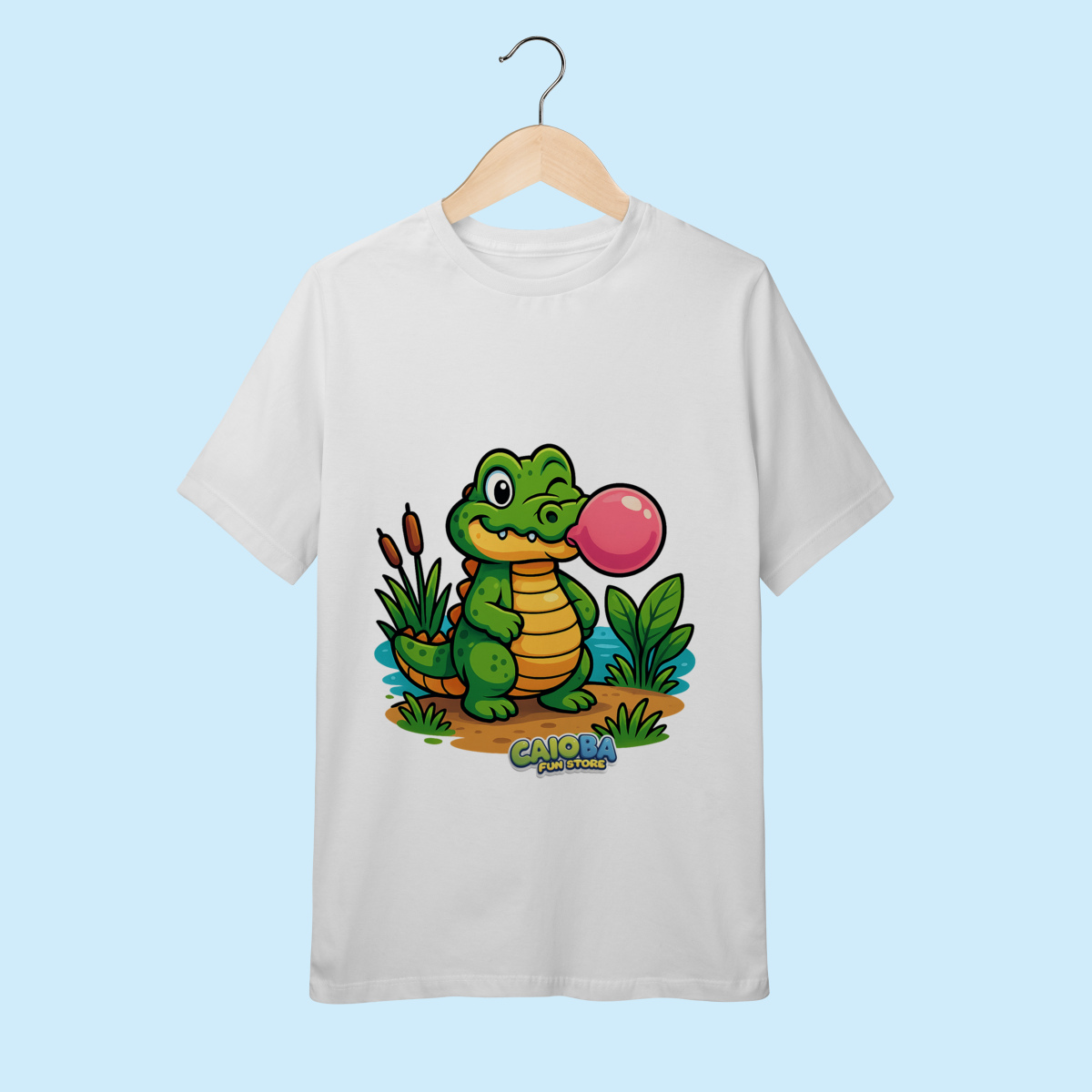 Camiseta Juvenil (10 a 14 anos) Jacaré – 100% Algodão | Coleção Reino Animal do Caioba