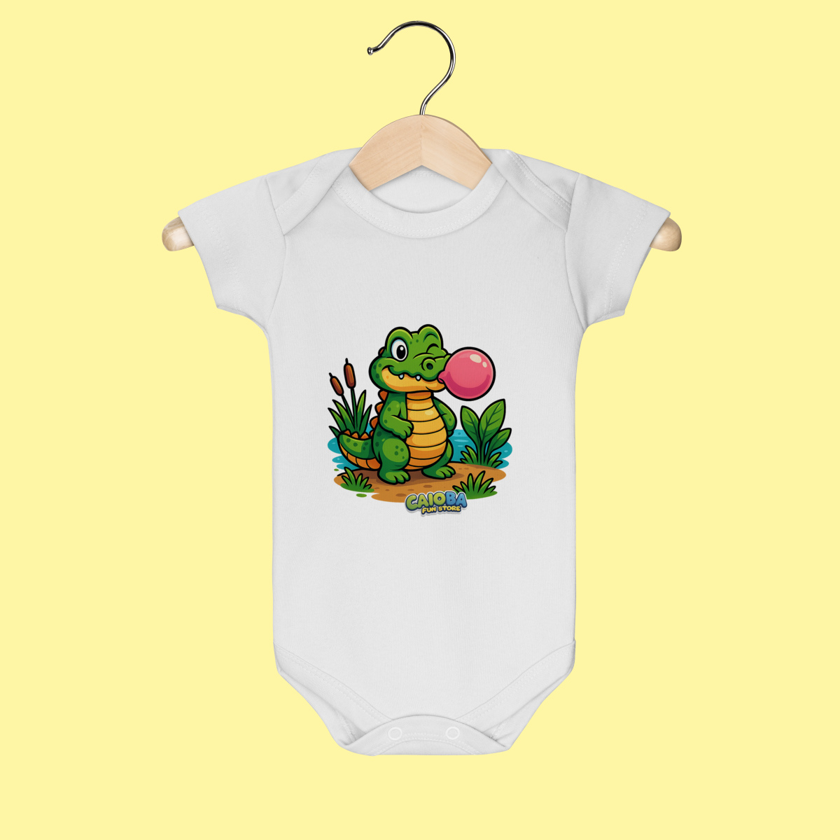 Body Infantil Jacaré – 100% Algodão | Coleção Reino Animal do Caioba