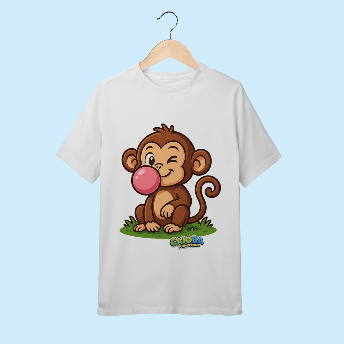 Camiseta Juvenil (10 a 14 anos) Macaco – 100% Algodão | Coleção Reino Animal do Caioba
