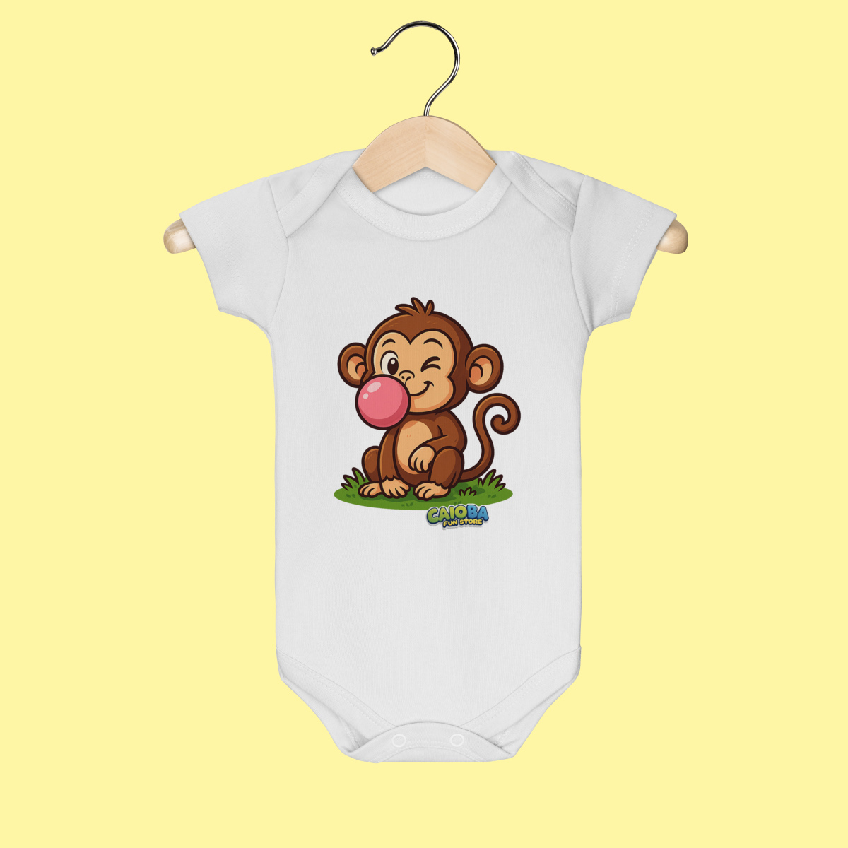 Body Infantil Macaco – 100% Algodão | Coleção Reino Animal do Caioba