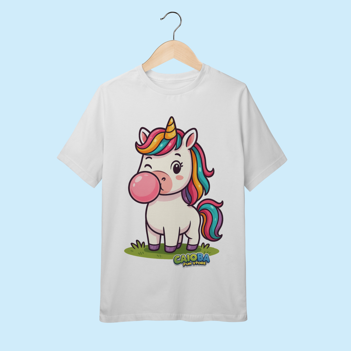 Camiseta Juvenil (10 a 14 anos) Unicórnio – 100% Algodão | Coleção Reino Animal do Caioba